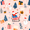 Blue Christmas Santa, variant on Yayeee Runner Rug for Bedroom 2'x6' Machine Washable Hallway Non Slip Mat, Beige Christmas Santa