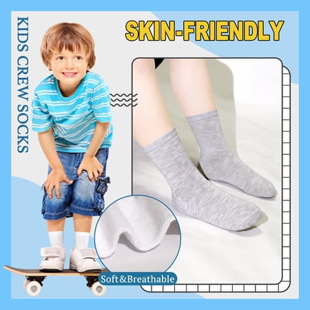 Kid's Mid-Calf Socks,18 Pairs of Boys and Girls Comfortable Breathable Elastic Socks for School 1-14 Years Old Kids
