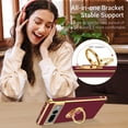thumbnail image 6 of Pixel 7 Pro Case, Pixel 7 Pro Case with 360° Ring Holder Kickstand Magnetic Car Mount Support Shockproof Anti-Slip Protective Electroplated Case for Google Pixel 7 Pro 6.7'', Wine Red., 6 of 17