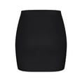 thumbnail image 6 of Sevevn Women's Summer Sexy Fashion Solid Color Elastic Waist Short Skirt Black L Rollbacks, 6 of 7