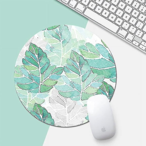 Hibalala Green Sunflower Pattern Circular Mouse Pad, Diameter: 22Cm