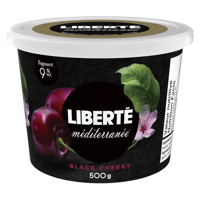 Liberté Méditerranée 9% Yogurt, Black Cherry, 500g