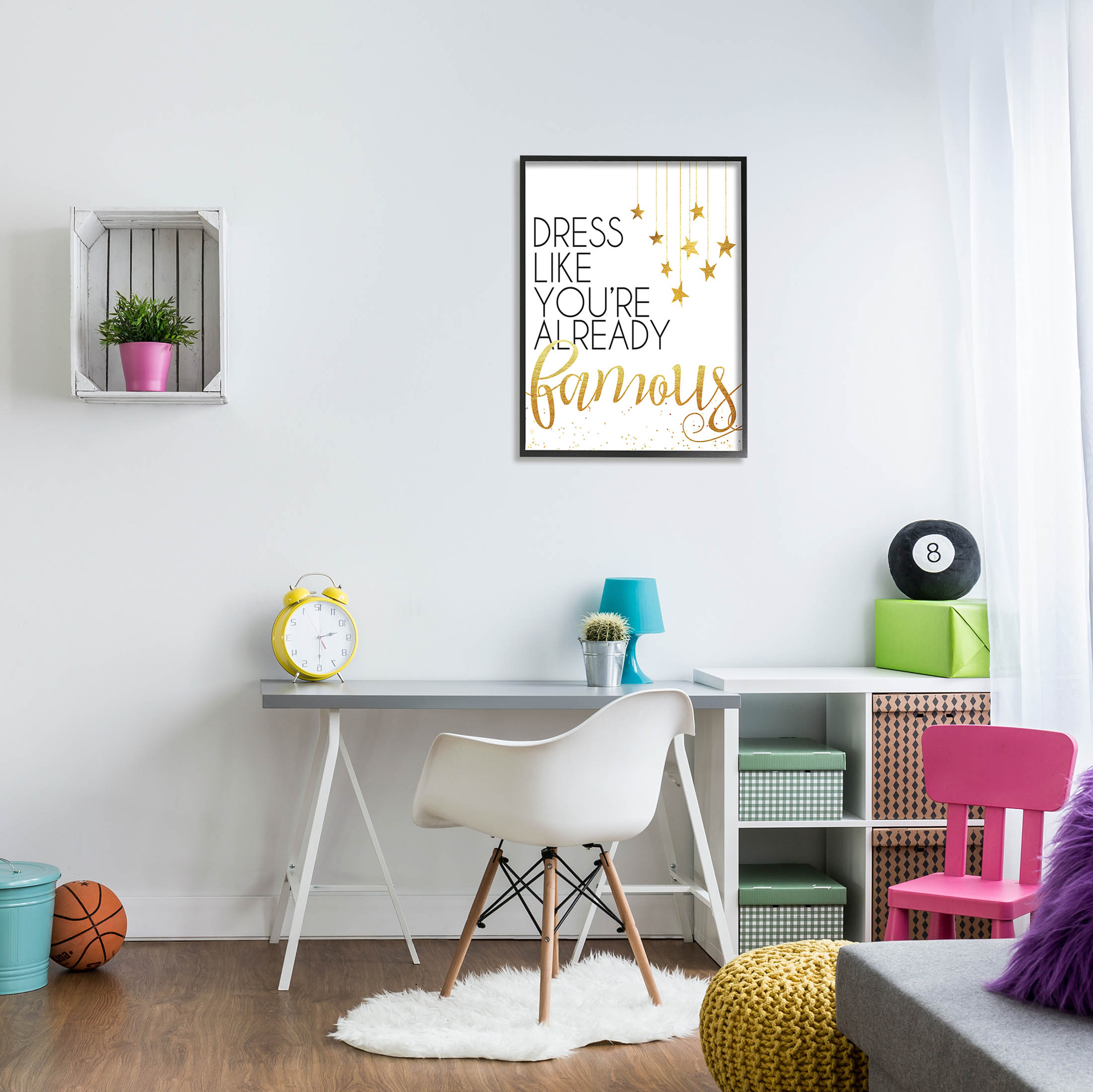 Stupell Industries Dress Like You're Already Famous Graphic Art Black Framed Art Print Wall Art, Design by Alli Rogosich