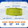 thumbnail image 3 of Snow Joe Plastic Snow Sled 34” Toboggan Board with Handles and Rope, Green, SJ-SLD34-GRN, 3 of 10