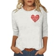 thumbnail image 1 of Penkiiy Chemises de la Saint-Valentin pour Femmes Manches 3/4 Col Rond Blouses Décontractées Imprimé Mignon Tuniques Tops 2025 m Multicolore, 1 of 5