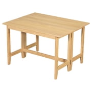 SESSLIFE Extendable Dining Table for Small Space, Farmhouse Solid Wood Kitchen Table, Drop Leaf Folding Design, Rectangular Dining Table for 4, Brown