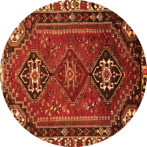 Ahgly Company Indoor Round Persian Orange Traditional Area Rugs, 6' Round
