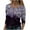 Purple, variant on Thin Loose Blouse Tops for Women Round Neck Long Sleeve Top Floral Print Top Fashion Tie Dye Top Casual Pullover Tops