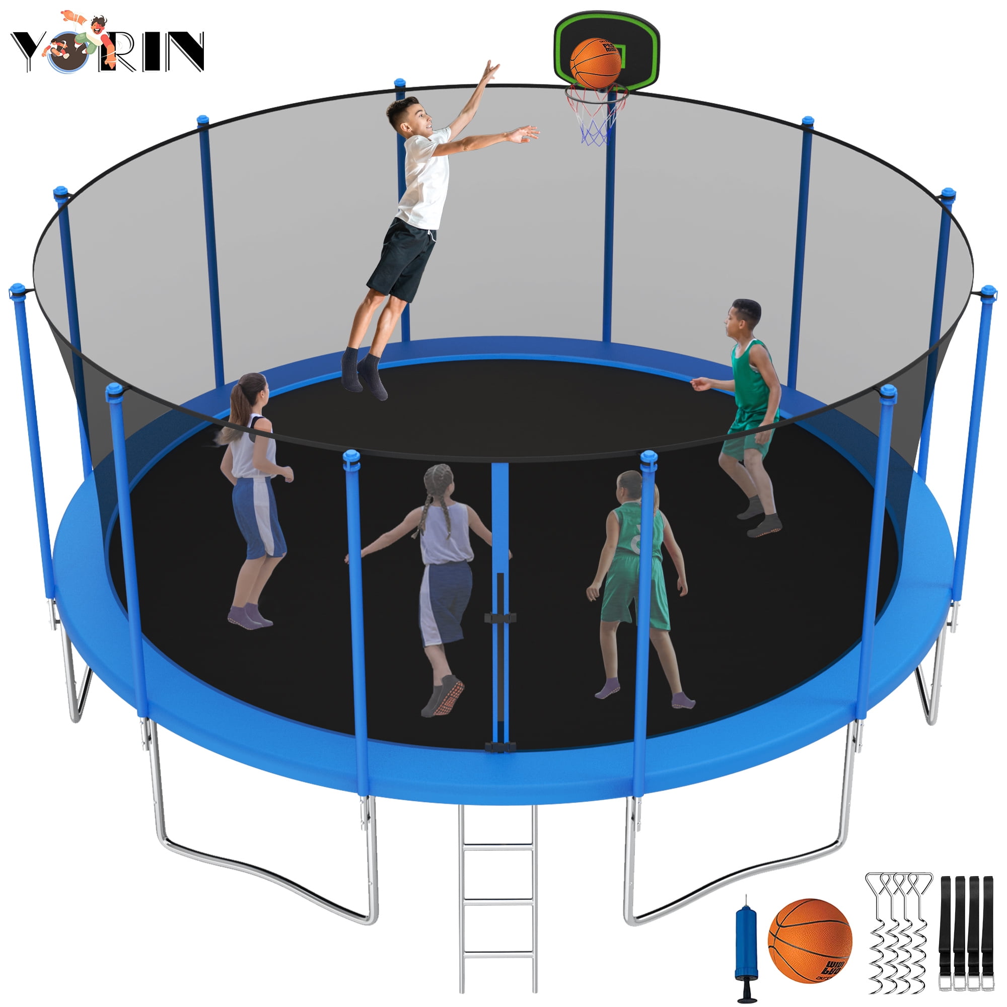 YORIN Trampoline with Enclosure for Adults Kids, 1500LBS 16FT 15FT 14FT