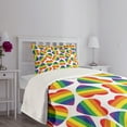 thumbnail image 3 of Ambesonne Pride Quilted Bedspread Set 2 Pcs, Colorful Heart, Twin Size, Multicolor, 3 of 5