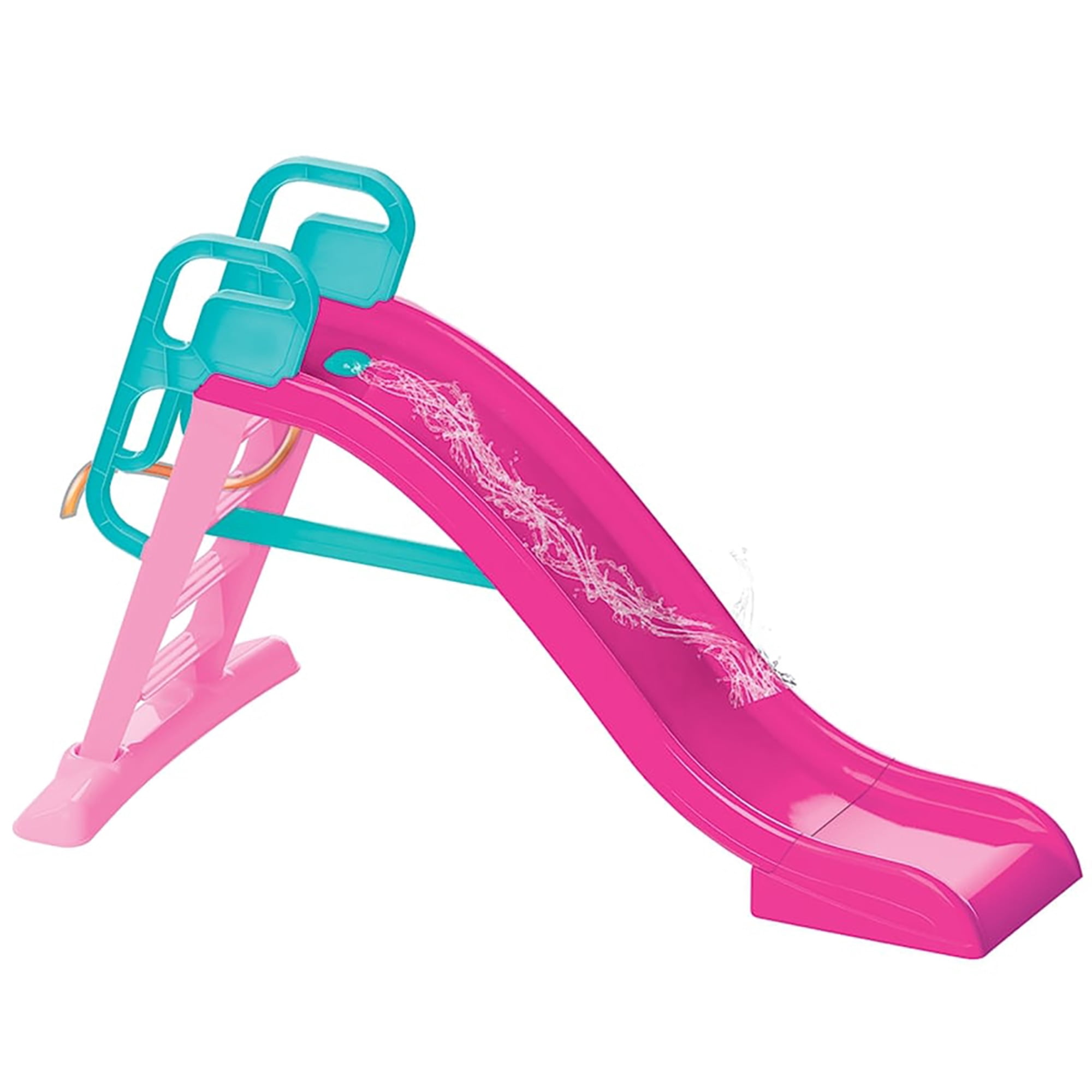 Dolu: Big Splash Slide: Unicorn Pink & Blue - Waterslide Hose Attachment, Indoor/Outdoor, Plastic Playground Equipment, 74.4 x 33.5 x 44.9, Kids 3+