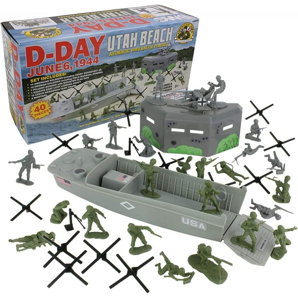 BMC WW2 D-Day Plastic Army Men Utah Beach 40pc Soldier Fig BMC Toys BMC  Toys