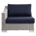 thumbnail image 5 of Modway Conway Outdoor Patio Wicker Rattan Left-Arm Chair in Light Gray Navy, 5 of 8