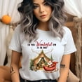 thumbnail image 2 of The Most Wonderful Time Shirt | Santa Camping Tent Holiday Graphic Tee, Heliconia, Size S, 2 of 6