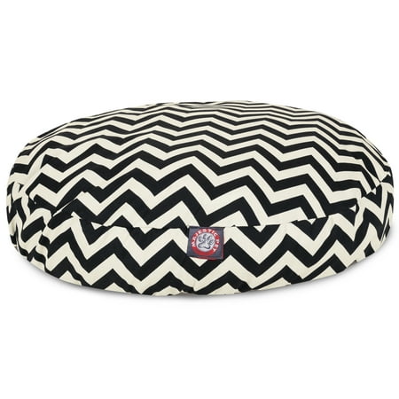 Majestic Pet | Chevron Round Pet Bed For Dogs, Removable Cover, Black, Medium