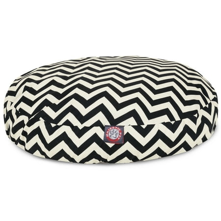 Majestic Pet | Chevron Round Pet Bed For Dogs, Removable Cover, Black, Medium