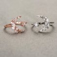 thumbnail image 2 of Copper Open Ring With Star And Moon Pentagram Design Gold Plated Adjustable Jewelry For Women With Artificial Gemstones, 2 of 5