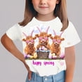 thumbnail image 1 of Blusas y camisas de manga corta con cuello redondo Camiseta estampada de manga corta de Pascua para niños Cuello redondo Manga corta Casual Versátil Para niñas Niños Top de poliéster, 1 of 5