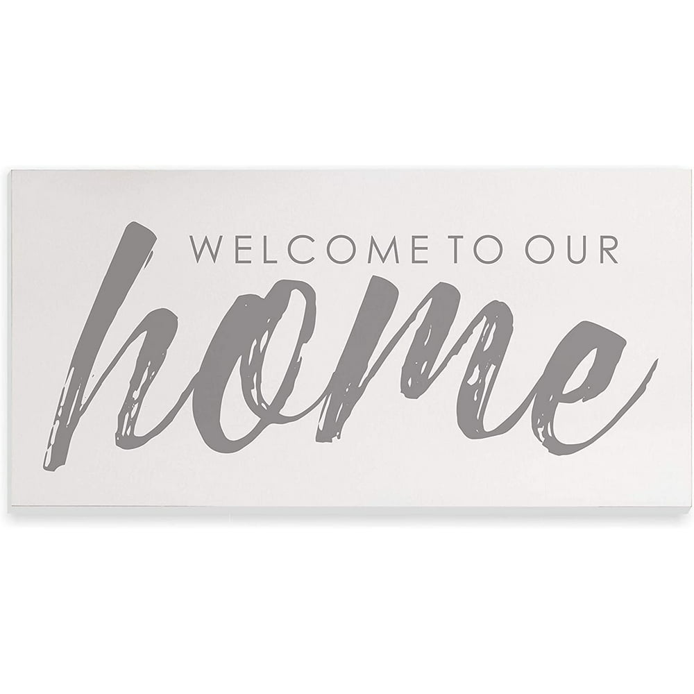 Welcome To Our Home Script Rustic Wood Wall Sign 9x18 - Walmart.com ...