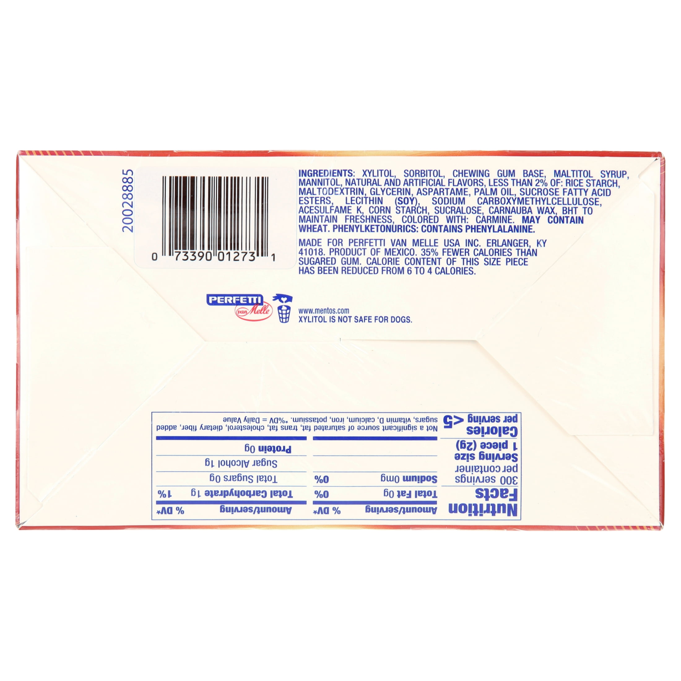 Mentos Pure Fresh Sugar-Free Chewing Gum, Cinnamon, 50 Regular Size Pieces (6 Pack, 300 Total Pieces)