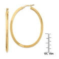 thumbnail image 2 of Primal Gold 14 Karat Yellow Gold Large 3mm Knife Edge Oval Hoop Earrings, 2 of 4