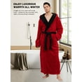 thumbnail image 5 of AMITOFO Long Robes for Men with Hood & Pockets,Soft Plush Full Length Hooded Bathrobe Winter Warm Fleece Sleepwear Shawl Collar Housecoat ,Size M-XXL & Wine Red, 5 of 7