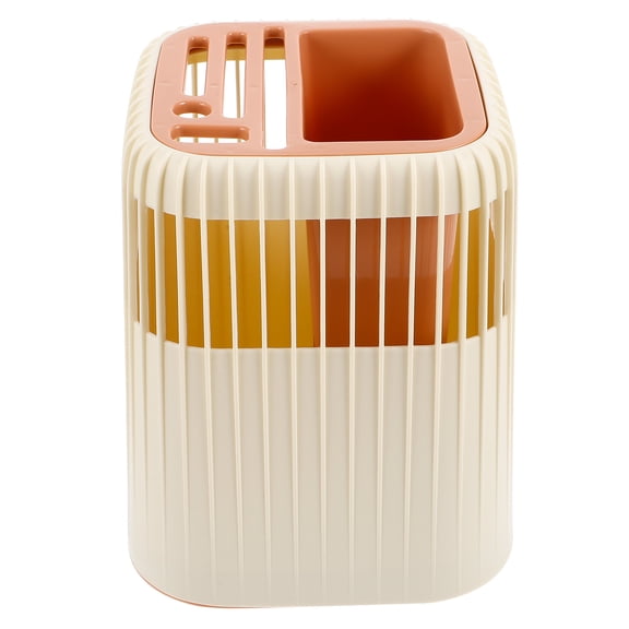 DINHEAROM Yellow Rotating Kitchen Utensil Holder with Draining Tray, Countertop Storage Organizer for Cooking Tools