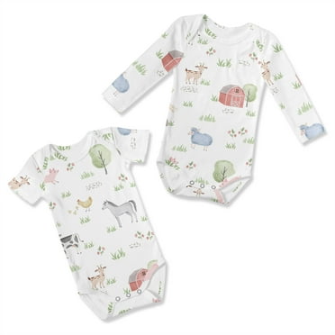 Sweet Jojo Designs Farm Animals Multicolor 0-6M Baby Clothes Bodysuits