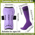thumbnail image 2 of Hengguang 2 Pairs of Kids Shin Guards with Girls Soccer Socks, Protective Soccer Shin Guards Soccer Gear for 6-10 Years Old Girls Boys Children Teens Games Protection Equipment, 2 of 7