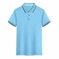 thumbnail image 2 of Ecqkame Shirts For Women Casual Breathable Wicking Golf Shirts Turndown Collar Short Sleeve Button Soft Tops Light Blue L, 2 of 8