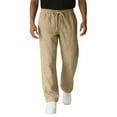 thumbnail image 6 of Dresfit Baggy Pants Mens Open Bottom Linen Trousers Drawstring Lightweight Work Pant Summer Spring Breathable Relaxed Fit Elastic Waist Beach Sweat Pants Khaki M, 6 of 9
