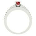 thumbnail image 4 of Clara Pucci 18K White Gold Round Cut 0.5Ct Natural Garnet Engagement Ring + Matching Band - Luxury Box Included, 4 of 7