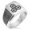 Silver, variant on Stainless Steel Asai Samurai Crest Needle Stripe Pattern Biker Style Polished Ring