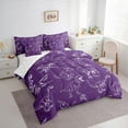 thumbnail image 3 of jejeloiu Dino 7 Pieces Bedding Comforter Set,Vintage Dinosaur Full Bedding Set,White Purple Fitted Sheet Flat Sheet For Boys Teens,Luxury Bedroom Decor Reversible, 3 of 8