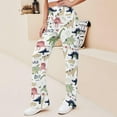 thumbnail image 2 of Top-kevin Dinosaurs Coconut Trees Women's Yoga Pants Wide Leg Loose Casual Straight Lace Up Pants Lounge Sweatpants, 2 of 14