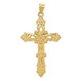 thumbnail image 5 of 14k Yellow Gold Hollow Polished Cross Charm Pendant, 5 of 7