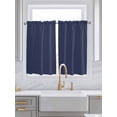 thumbnail image 2 of Tier Curtains 45 Inches Long, Pure Dark Blue Window Treatment Curtain Drapes, Simple Solid Color Window Half Privacy Curtains for Bedroom Bathroom, 42"x45", 2 Panels, 2 of 7