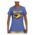 thumbnail image 2 of Wild Bobby Ford Yellow Mustang Horsepower Cars and Trucks Women Graphic Tee, Light Blue, Medium, 2 of 6