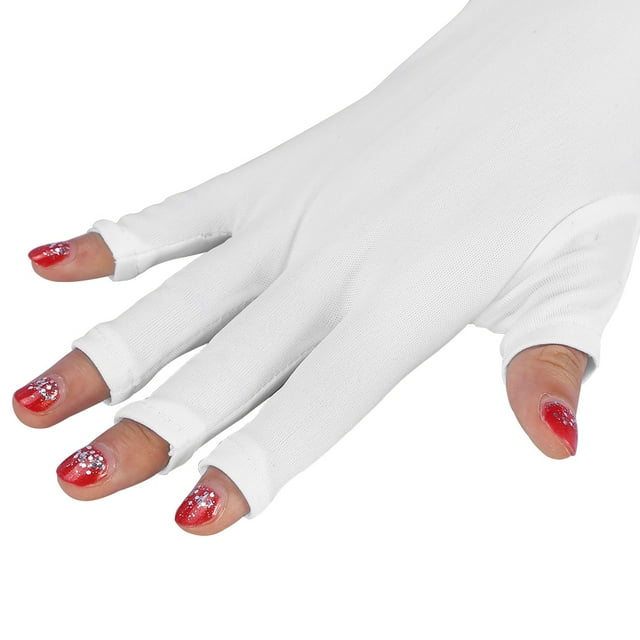 Gant de Protection pour Ongles Gant de Beauté pour Ongles Gant Uv Gant Anti Uv 1 Paire Gant Anti-UV Blanc Utile Long Gant pour /lampe Protection contre les Radiations Manucure