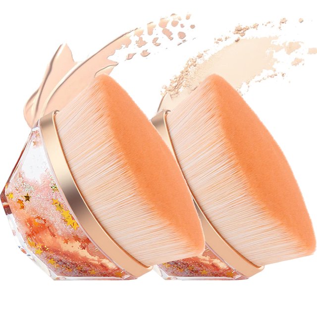 Graflsoa Soft Synthetic Kabuki Brush for Blush & Foundation, Skin-Friendly Plastic Handle, Compact 6x5cm Design in Multi-Colors