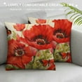 thumbnail image 3 of Nawypu  Painting Red Poppy Flowers Throw Pillow Covers Butterfly Floral Home Lumbar Pillow Cases Decorative Waist Cushion Cover for Sofa, 3 of 5