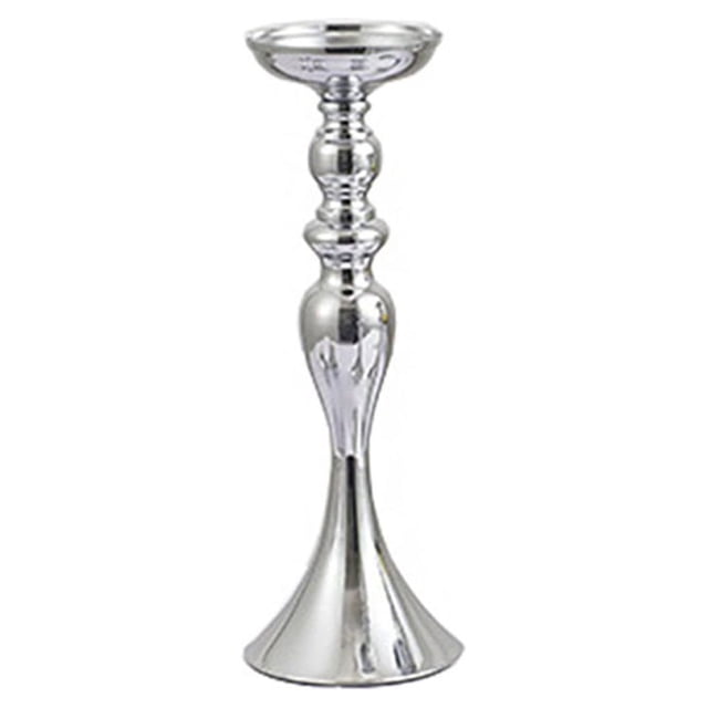 Ounissouiy Soporte de almacenamiento de velas moda plata moderna artesanía Metal organizador florero fiesta centro de evento boda Kits de decoración para fiestas Plata/37cm