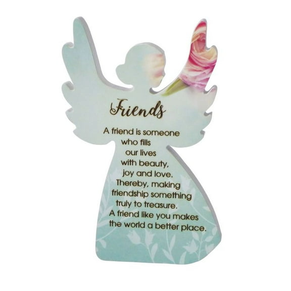 Heavenly Rose Angel With Saying - Friends Plaque