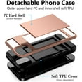 thumbnail image 2 of for iPhone 14 Case Wallet Credit Card Holder ID Slot Sliding Door Hidden Pocket Men Women Anti-Scratch Dual Layer Hybrid Bumper Armor Protective Shell Back Cover for iPhone 14 6.1" Rose Gold, 2 of 14