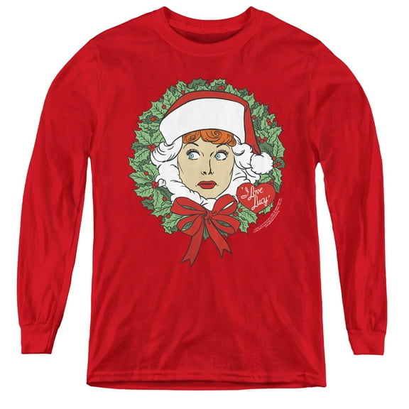 I Love Lucy - Wreath - Youth Long Sleeve Shirt - Large
