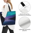 thumbnail image 3 of Bingfone Canvas Tote Bag for Women with Inner Pocket Aesthetic Cute Shopping Tote Bags Reusable Grocery Bags- Night At Lake Aurora, 3 of 8