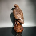 thumbnail image 4 of fierce hawk statue eagle bird Animal figurines sculpture chinese wood carving, 4 of 4