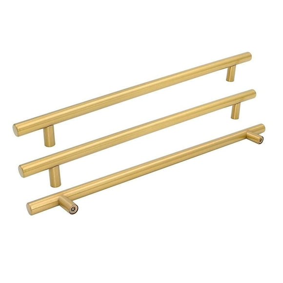 5 Pieces goldenwarm Brass Cabinet Handles Gold Pulls for Dresser Drawer Kitchen Cupboard Drawer Handles - LS201GD Brushed Antique Gold Kitchen Cabinet Hardware 10in Hole Center 12-3/5in Overall Length