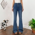 thumbnail image 4 of HXWCHs Stretch Women's Jeans Soft Fabric & Flexible High Waist Bootcut Denim Pants Flared Trousers Comfortable Stretch Everyday Casual Wear for Women Blue M, 4 of 5
