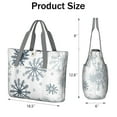 thumbnail image 3 of Tote Bag for Women - Blue Christmas Snowflake Pattern Shoulder Bag - Large Utility Work Duffle Bag with Zipper Handbag for Travel, Work, Sprots, 3 of 5